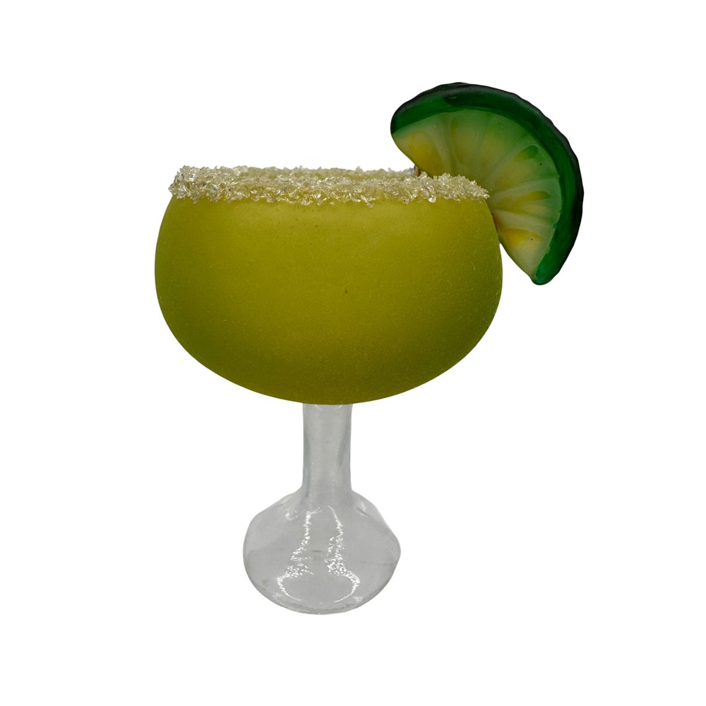 NWT Boma Ornament Margarita & Lime Salted Rim Green Blown Glass Poland